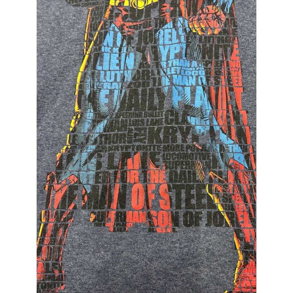 DC Comics SUPERMAN SUPER HERO MAN Of STEEL Word Puzzle Body TEE T Shirt MEN'S XL - Picture 3 of 9